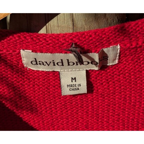 David‎ Brooks Christmas Sweater Womens M Rudolph Red Santa Charms Vtg - Picture 6 of 13